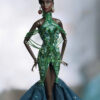 Emerald Siren green mermaid gown for 30 cm fashion doll