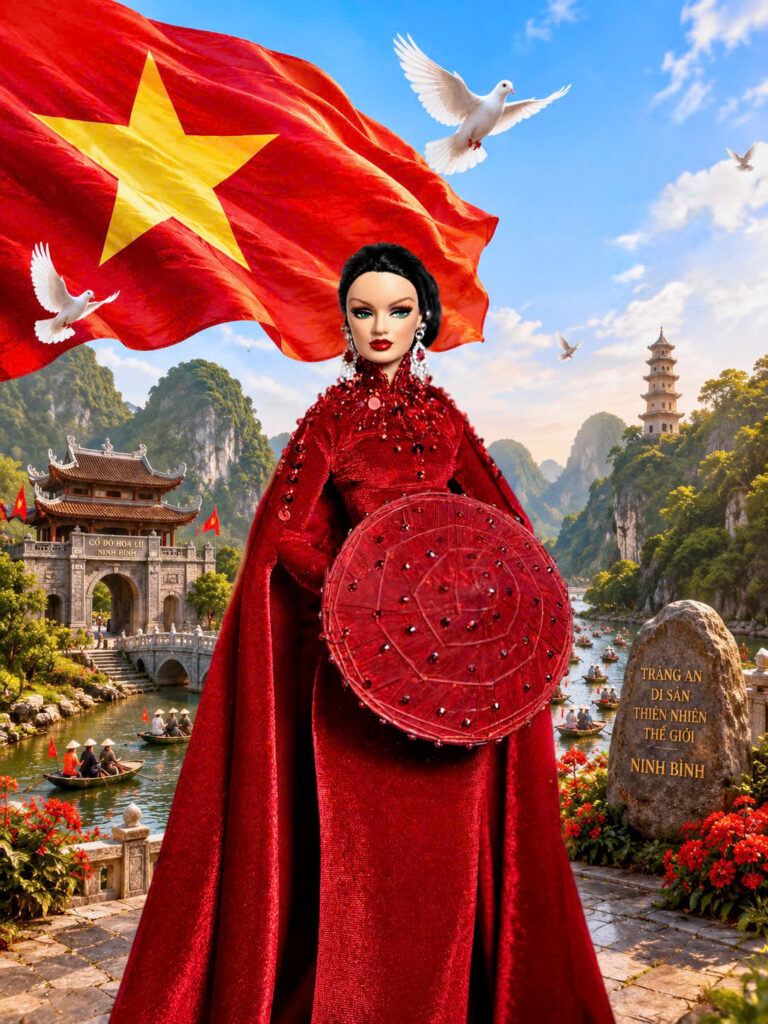 Vietnamese Ao Dai doll outfit