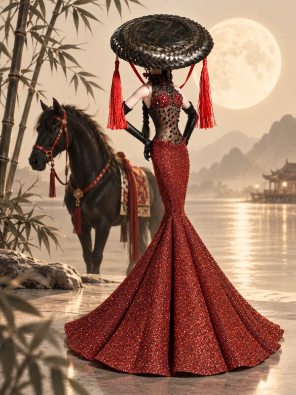 Crimson Moon Midnight Fantasy Set front view for 30 cm fashion doll